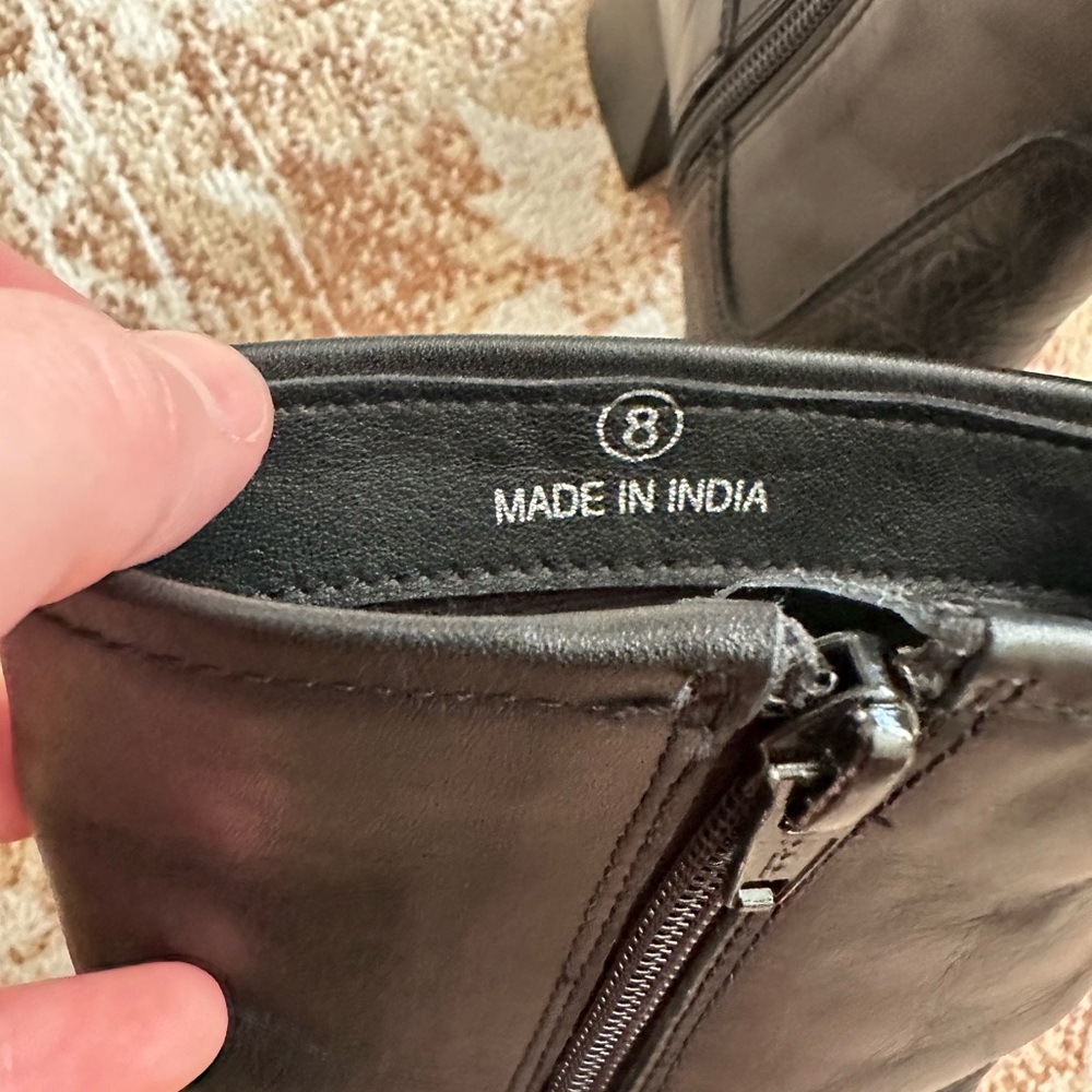 Urban Outfitters Boots Womens Size 8 Black Beau Square Toe UO Side Zip Platform - Picture 8 of 9